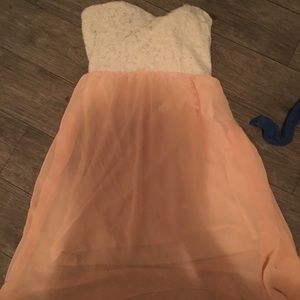 Strapless high - low dress